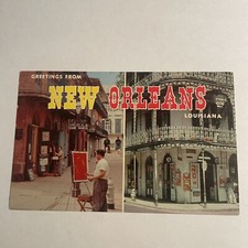 Greetings From New Orleans Louisiana Two View Vintage Postcard picture