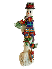 Lenox Hand Painted VTG 2001 Winter Partner Pencil Snowman Christmas Figurine picture