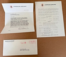Vintage 1969 American Airlines Pilot Response Letter, Qualifications & Envelope picture