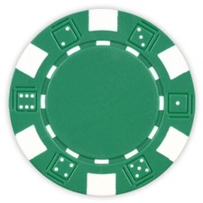 50 Da Vinci 11.5 gram Dice Striped Poker Chips, Standard Casino Size, Green picture