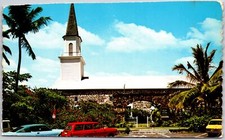 Mokuaikaua Church - Kailua Kona Big Island Hawaii HI Colorful View Postcard picture
