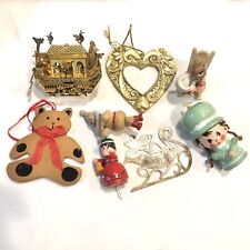 Vintage Christmas Ornaments Noah’s  Ark, Bear, Wood    picture