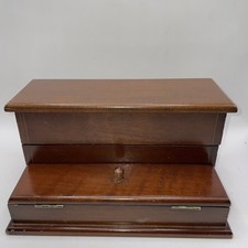 The Bombay Company Wood Desk Organizer Vintage Trinket Jewelry Letter Box picture