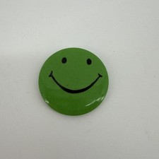 VTG 1960's MACY’S Green Smiling Face Button Pin Pinback Badge Rare Collectible picture