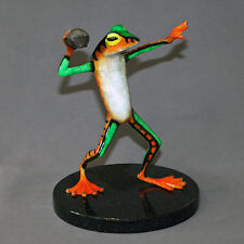 BRONZE FOOTBALL FROG SCULPTURE FIGURINE STATUE  ART Amphibian Signed Numbered picture
