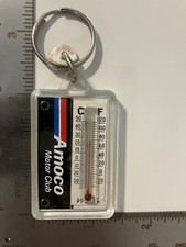 Vintage Amoco Motor Club Keychain Thermometer picture