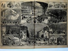 Harper's Weekly Double Page Engraving Civil War Brooklyn Sanitary Commission1864 picture
