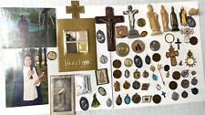 Lot of Vintage Crosses Religious Items Pendants Crucifix Cross P Card Statues (B picture