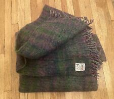 Avoca Handweavers Ireland Mohair Pure Wool Fringed Throw Green Multicolor 60x45 picture