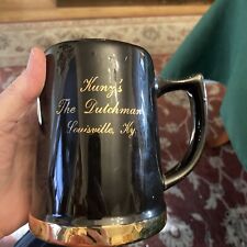 VTG KUNZ's THE DUTCHMAN Coffee Mug - Black w/ Gold Trim - Lousville, KY Kentucky picture