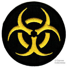 BIOHAZARD SYMBOL PATCH BLACK WARNING LOGO ZOMBIE APOCALYPSE embroidered iron-on picture