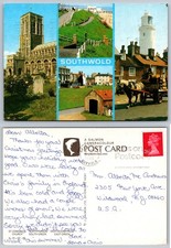 Southwold Lighthouse St. Edmund's Church Suffolk England Postcard 1966 Posted picture