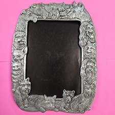 Arthur Court Signed VINTAGE 1988 Silver Pewter Picture Frame DOGS picture