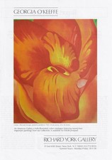 GEORGIA O' KEEFFE c1922 Red & Orange Canna Art Gallery 1986 Print Ad picture