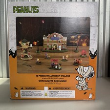 Peanuts Halloween Village 10 Piece Lights And Sound New In Box 2025 picture