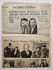 1935 Aug 16-17: Actor WILL ROGERS Death, Tribute Pics LA Examiner & Evening Post picture