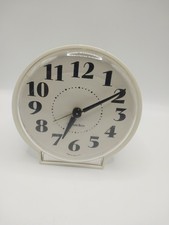 Vintage White Westclox Wind Up Alarm Clock Working picture