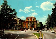 Varese Italy Urban Street Scene Crossroad Bicycle Trees Clouds Vintage Postcard picture