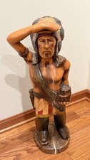 Vintage 25” Carved Wooden Indian picture
