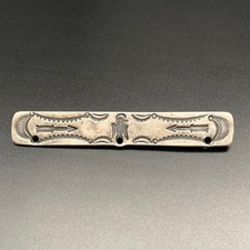Vintage Hopi Pawn Morris Robinson Thunderbird Hand Stampwork Silver Brooch Pin picture
