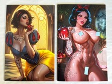 ARTIST ALLEY LOT OF 2 | SNOW WHITE COSPLAY DHAXINA EXCLUSIVE VIRGIN NUDE LTD NM picture