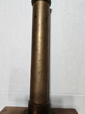 Heavy Brass Bicycle Pump w/ Wood Base & Handle – Antique Vintage Bike Tool picture