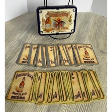 Vintage 1988 Anheuser-Busch Playing Cards Double Deck Budweiser Beer Tin England picture