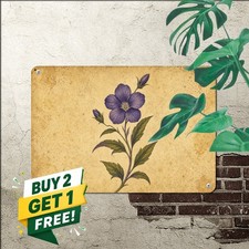 vintage botanical flower illustration purple five petal bloom picture