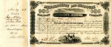 General John A. Dix - Mississippi and Missouri Railroad Co. - Stock Certificate  picture