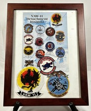 Vintage US Navy VAW-11 “Early Elevens” framed Patch Display (Det Mike, Det Echo) picture
