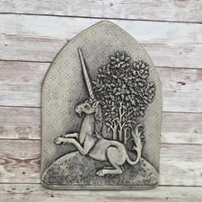 Vintage Unicorn Wall Hanging Plaque Joan S Diamond 1980s Plaster Art Renaissance picture