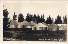 Yellowstone National Park Wylie's Way Swan Lake Camp 1914 RPPC Postcard COPY picture
