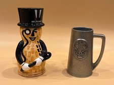1994 Mr Peanut Character Lidded Stein No. 1493, and Pewter Beer Mug with Bell picture