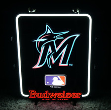 NEW RARE Budweiser Florida Miami Marlins LED Light Sign Lamp Man Cave 2023 MLB picture