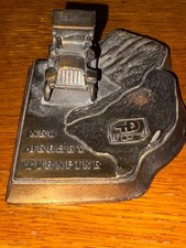 Vintage New Jersey Turnpike Souvenir Cast Metal Statue Paperweight NJ Map 5