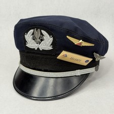VTG American Airlines Pilot Cap w/ Pins 7 1/4 Superior Uniform Cap Co. Chicago picture