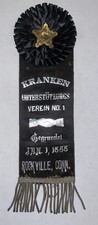 Vintage 1858 First Place Badge Ribbon Rockville Connecticut Beautiful Condition picture