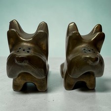 Pair Of Scotty Dog Salt And Pepper Shakers. Brass Or Bronze picture
