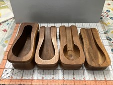 Group Of (4) Decatur Walnut Single Pipe Cradle Rack Holder Display Stand picture
