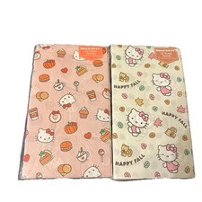 64 Paper Hand Towels HELLO KITTY Bathroom Guests HAPPY FALL Pumpkin Pink Coffee picture