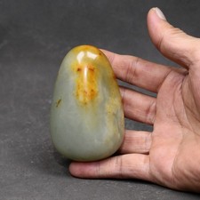 Certified 100% Hetian jade(Nephrite) Raw stone 和田玉青花籽料原石 169G picture