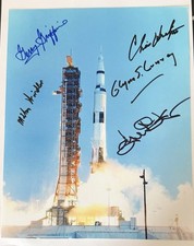 Apollo 11 Support Crew 8x10 Photo Signed - NASA Space Launch - PSA/DNA LOA picture