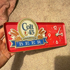 Colt 45 Breweriana Clock - Premium Beer Collectible Desk Sign picture
