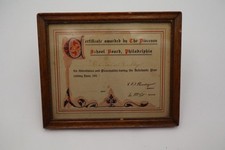 Antique 1913 Philadelphia Diocesan School Board Attendance Certificate Framed picture