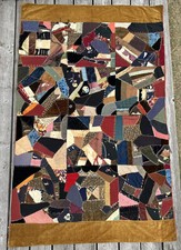 Antique Vtg Centennial Crazy Quilt Early American 1800s 68βx43β Handmade #2 picture
