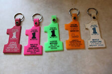 VINTAGE LOT OF (5) RUBBER KEY CHAIN FOBS picture