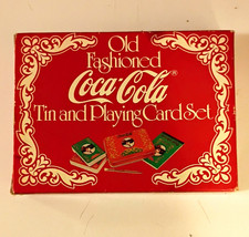 Coca-Cola Old Fashioned Advertising Tin w/ Playing Cards - Excellent ondition picture