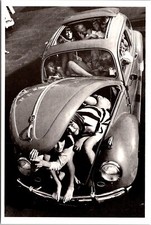 Postcard VW Beetle Bug College Students Fit 1964 Advertisement C136 picture