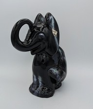 Vintage Royal Haeger Black Elephant Planter 509 MCM Ceramic Figurine w/Label Tag picture