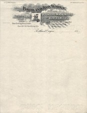 1890s PORTLAND IRON WORKS blank blacksmith letterhead stationery PORTLAND OREGON picture
